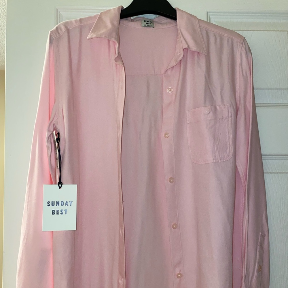 Pink button up shirt